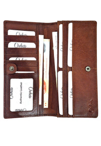 Long Leather Wallet for Men - Genuine Leather Wallet - Brown Wallet - Men Long Wallet with Zip - SD07 Oxhide