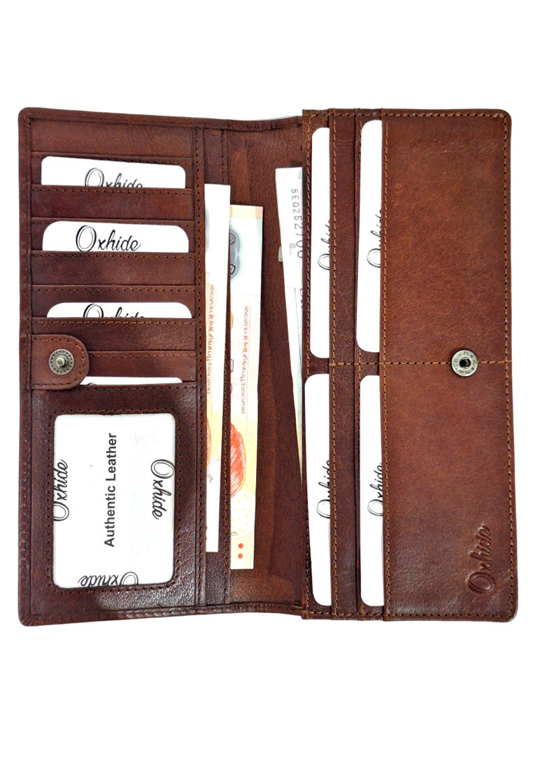 Long Leather Wallet for Men - Genuine Leather Wallet - Brown Wallet - Men Long Wallet with Zip - SD07 Oxhide