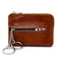 Leather Key Pouch - Leather Coin Pouch - Leather Coin Case - Leather Pouch - Card Sleeve - Multipurpose Pouch - Oxhide 4427 BROWN