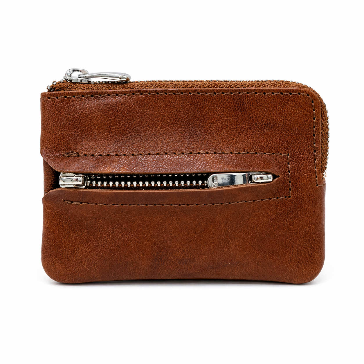Leather Key Pouch - Leather Coin Pouch - Leather Coin Case - Leather Pouch - Card Sleeve - Multipurpose Pouch - Oxhide 4427 BROWN