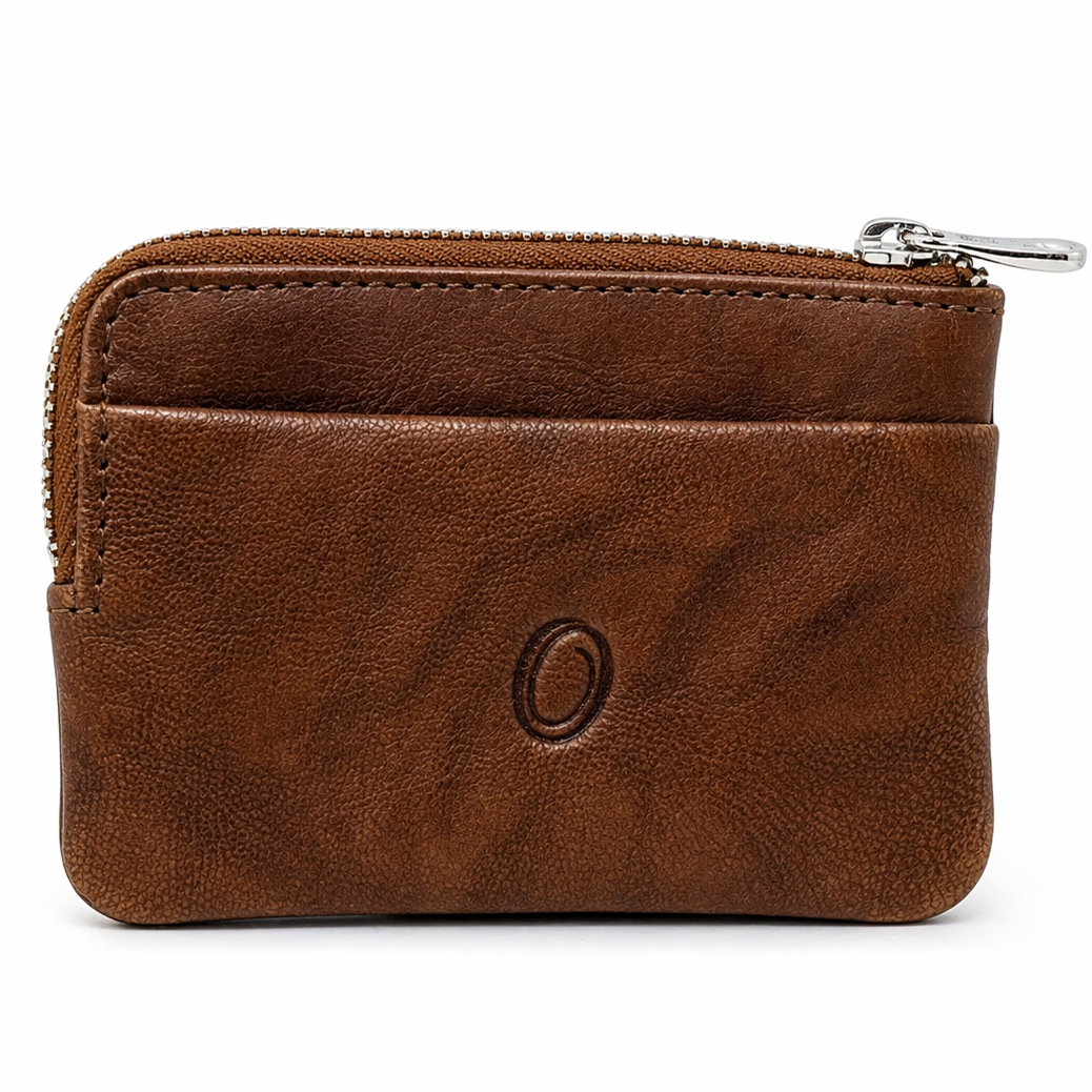 Leather Key Pouch - Leather Coin Pouch - Leather Coin Case - Leather Pouch - Card Sleeve - Multipurpose Pouch - Oxhide 4427 BROWN