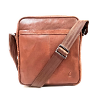Leather Messenger Bag - Full Grain Leather Sling Bag -Leather Sling Bag for Men Brown  - Oxhide J0049