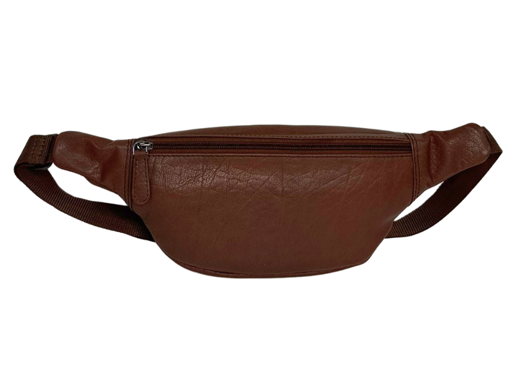 Leather Bum bag waist Pouch For Men - Small Leather Pouch - Cross Body Bag -J0082 BROWN