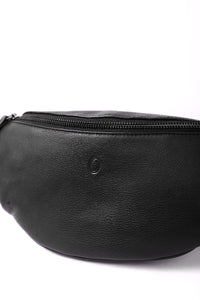 Leather Bum bag  waist  Pouch For Men - Small Leather Pouch - Cross Body Bag -SD02 BLACK