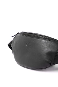 Leather Bum bag  waist  Pouch For Men - Small Leather Pouch - Cross Body Bag -SD02 BLACK