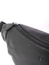 Leather Bum bag  waist  Pouch For Men - Small Leather Pouch - Cross Body Bag -SD02 BLACK