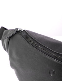 Leather Bum bag  waist  Pouch For Men - Small Leather Pouch - Cross Body Bag -SD02 BLACK