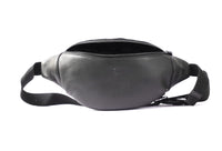 Leather Bum bag  waist  Pouch For Men - Small Leather Pouch - Cross Body Bag -SD02 BLACK