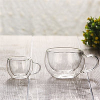 Double Walled Cup - Heat Insulated Tea Coffee Mug - Borosilicate Cups DWC01
