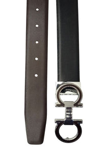 BROWN Leather Belt with Designed Buckles - Business Evening Designer Wear -D8 BROWN