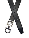 Black Leather Belt with Designed Buckles - Business Evening Designer Wear -D8 BLACK