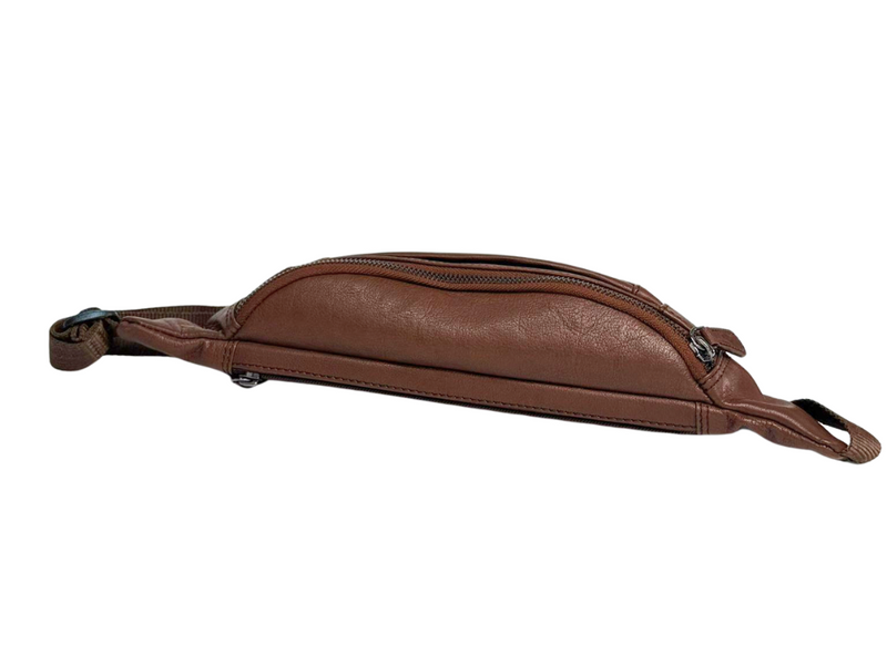 Leather Bum bag waist Pouch For Men - Small Leather Pouch - Cross Body Bag -J0082 BROWN