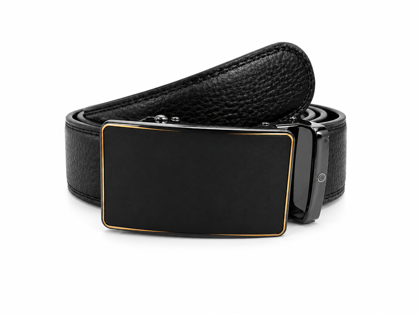 Mens Automatic Leather Belt - Full Grain Leather Ratchet Belt - Men Leather Belt with Auto Lock Buckle - TRACK BELT - Belt without hole -ABB1A