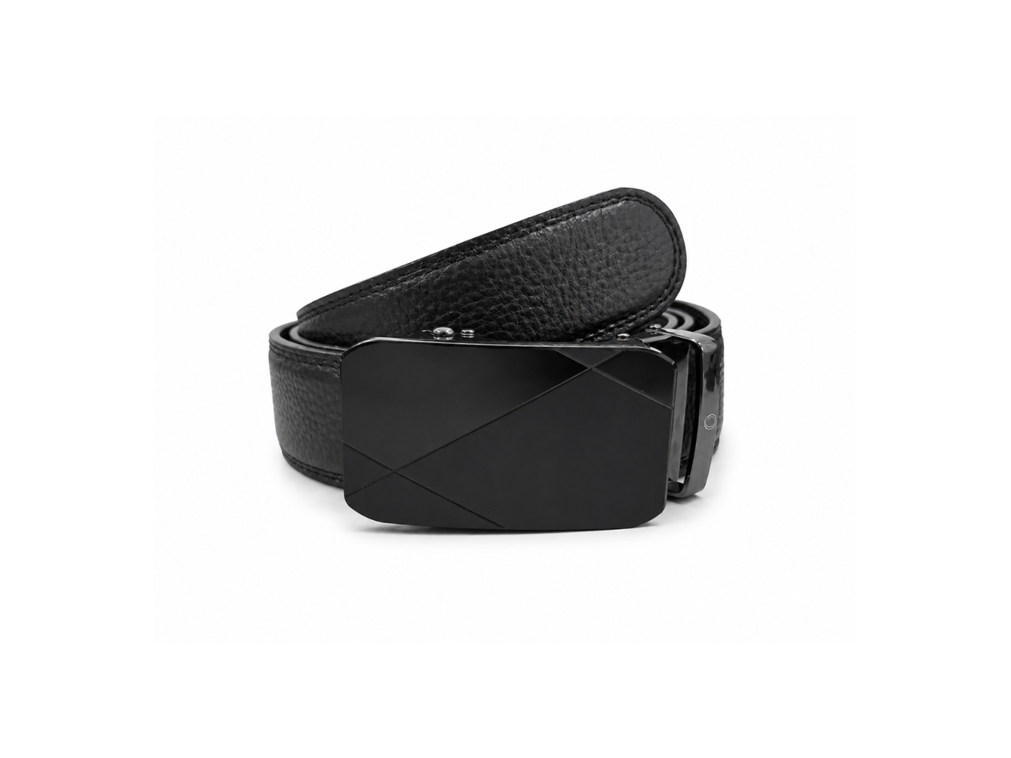 Mens Automatic Leather Belt - Full Grain Leather Ratchet Belt - Men Leather Belt with Auto Lock Buckle - TRACK BELT - Belt without hole -ABB2A