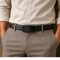 Mens Automatic Leather Belt - Full Grain Leather Ratchet Belt - Men Leather Belt with Auto Lock Buckle - TRACK BELT - Belt without hole -ABB2A