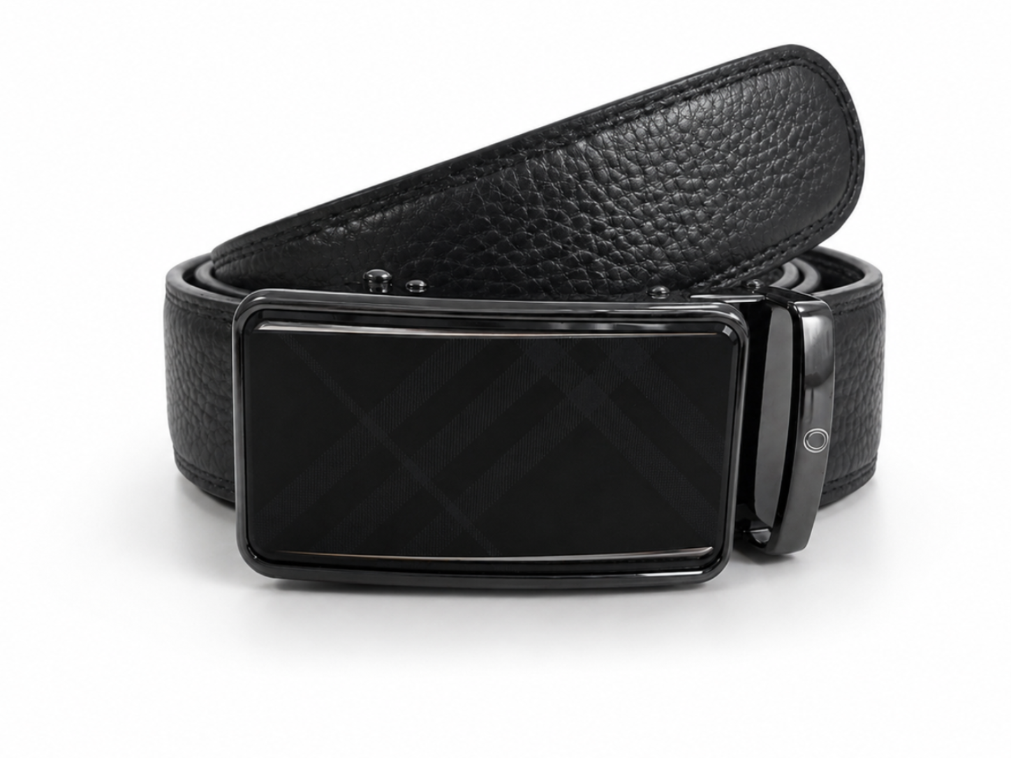 Mens Automatic Leather Belt - Full Grain Leather Ratchet Belt - TRACK BELT -ABB3A