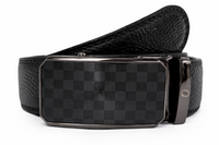 Real Leather Ratchet Belt 30mm or 3 cm- Men Leather Belt with Auto Lock Buckle - TRACK BELT - Auto Lock Black Belt -ABB5C Black