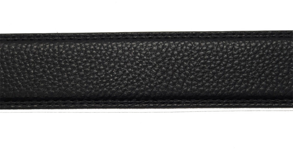 Real Leather Ratchet Belt 30mm or 3 cm- Men Leather Belt with Auto Lock Buckle - TRACK BELT - Auto Lock Black Belt -ABB2C Black