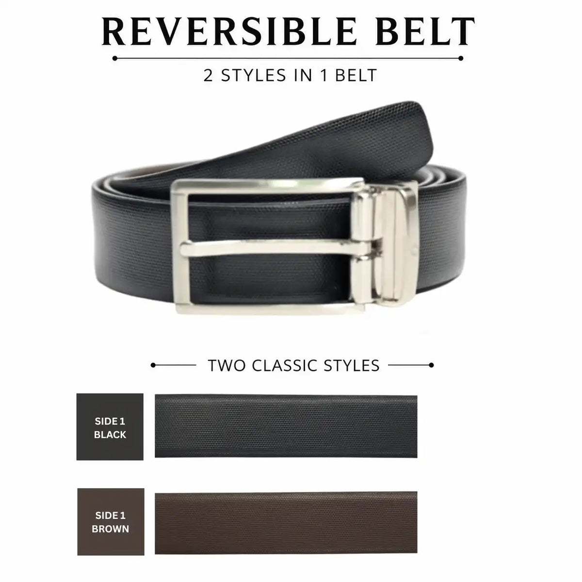 Oxhide Spanish Leather Reversible Belt R24 - yp silon Men Belt/ Genuine Leather Belt/ Leather Belt /Formal Belt/Black belt/Brown belt