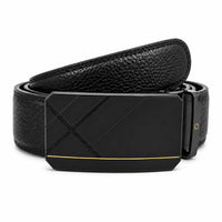 Mens Automatic Leather Belt - Full Grain Leather Ratchet Belt - Men Leather Belt with Auto Lock Buckle - TRACK BELT - Belt without hole -ABB7A