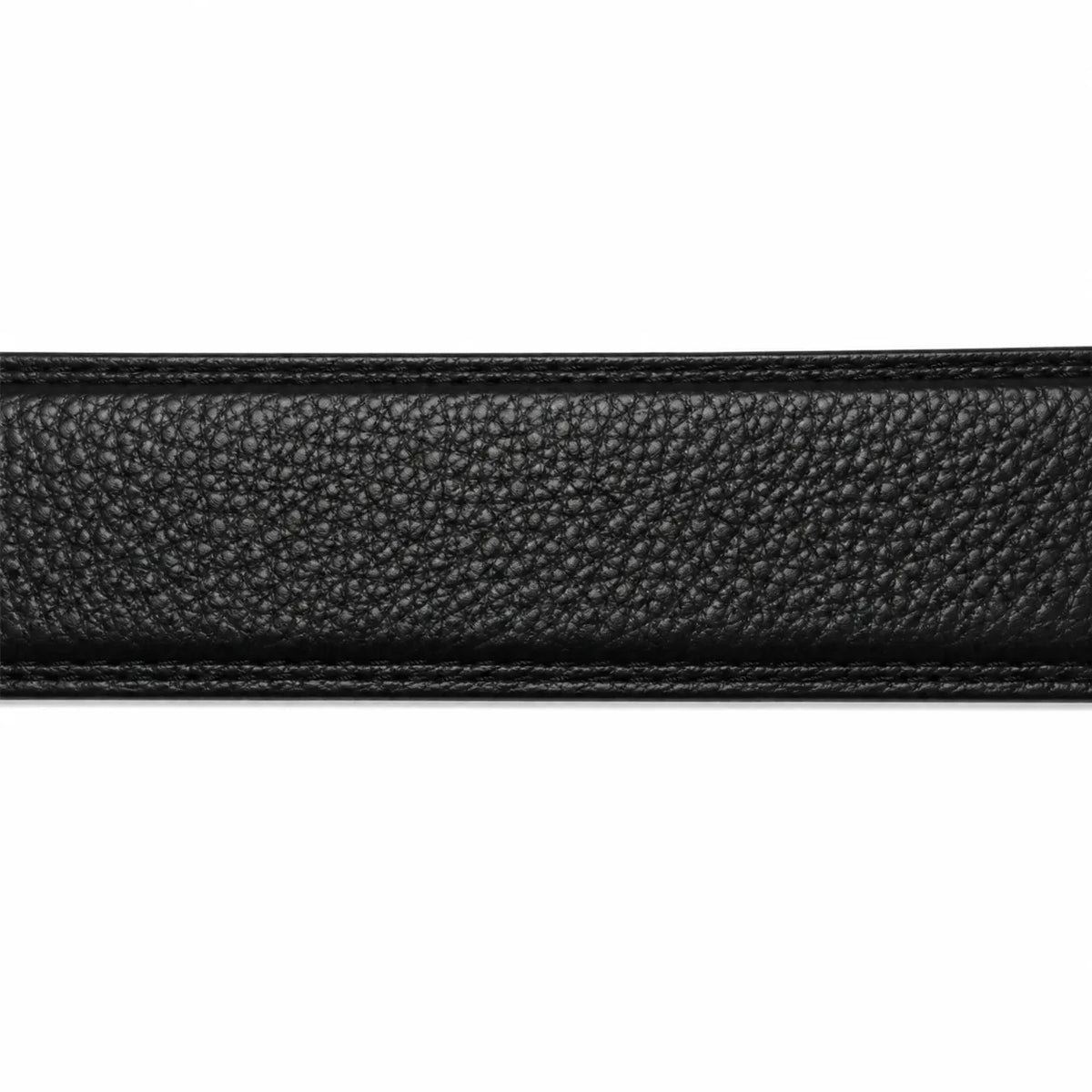 Leather belt without holes  - ABB6A Black Oxhide