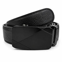 Mens Automatic Leather Belt - Full Grain Leather Ratchet Belt - Men Leather Belt with Auto Lock Buckle - TRACK BELT - Belt without hole -ABB2A