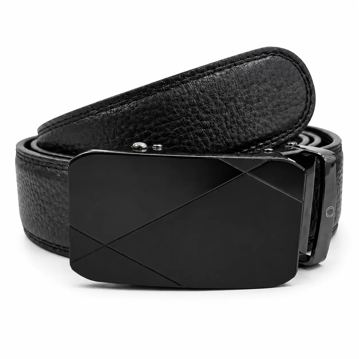 Mens Automatic Leather Belt - Full Grain Leather Ratchet Belt - Men Leather Belt with Auto Lock Buckle - TRACK BELT - Belt without hole -ABB2A