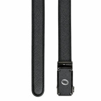 Real Leather Ratchet Belt 30mm or 3 cm- Men Leather Belt with Auto Lock Buckle - TRACK BELT - Auto Lock Black Belt - ABB3I Black