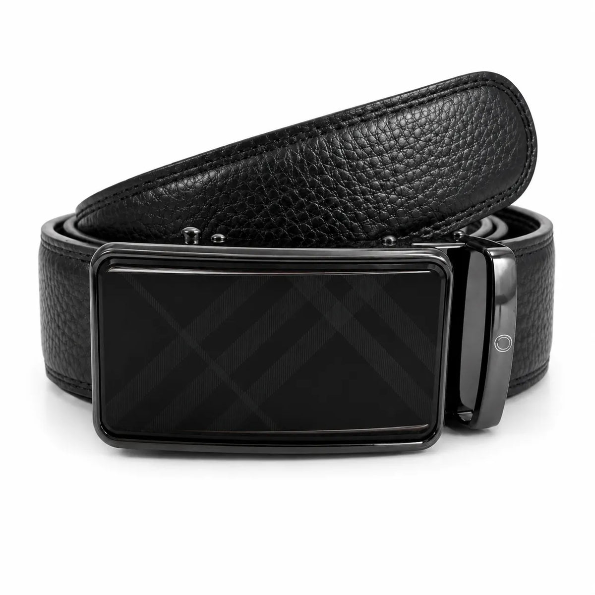 Mens Automatic Leather Belt - Full Grain Leather Ratchet Belt - TRACK BELT -ABB3A
