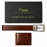 Belt gift set men - Belt Wallet Gift Set - Wallet Gift Box - Oxhide Fabric Gift Box