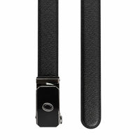 Real Leather Ratchet Belt 30mm or 3 cm- Men Leather Belt with Auto Lock Buckle - TRACK BELT - Auto Lock Black Belt - ABB3H Black