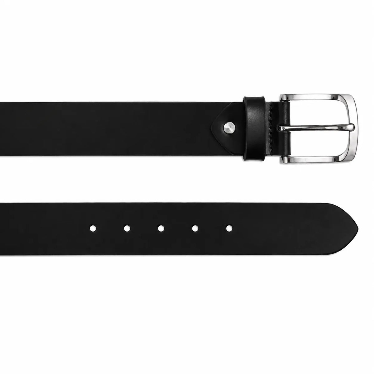 Leather Belt for Jeans - BLC23 Oxhide 38mm Wide Black