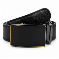 Mens Automatic Leather Belt - Full Grain Leather Ratchet Belt - Men Leather Belt with Auto Lock Buckle - TRACK BELT - Belt without hole -ABB1A