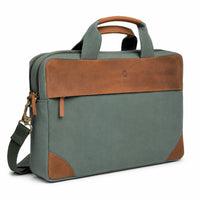 Canvas leather Office Bag for Men - Canvas Laptop Bag Men - Leather Briefcase for Men - Messenger Bag for Men -J0043