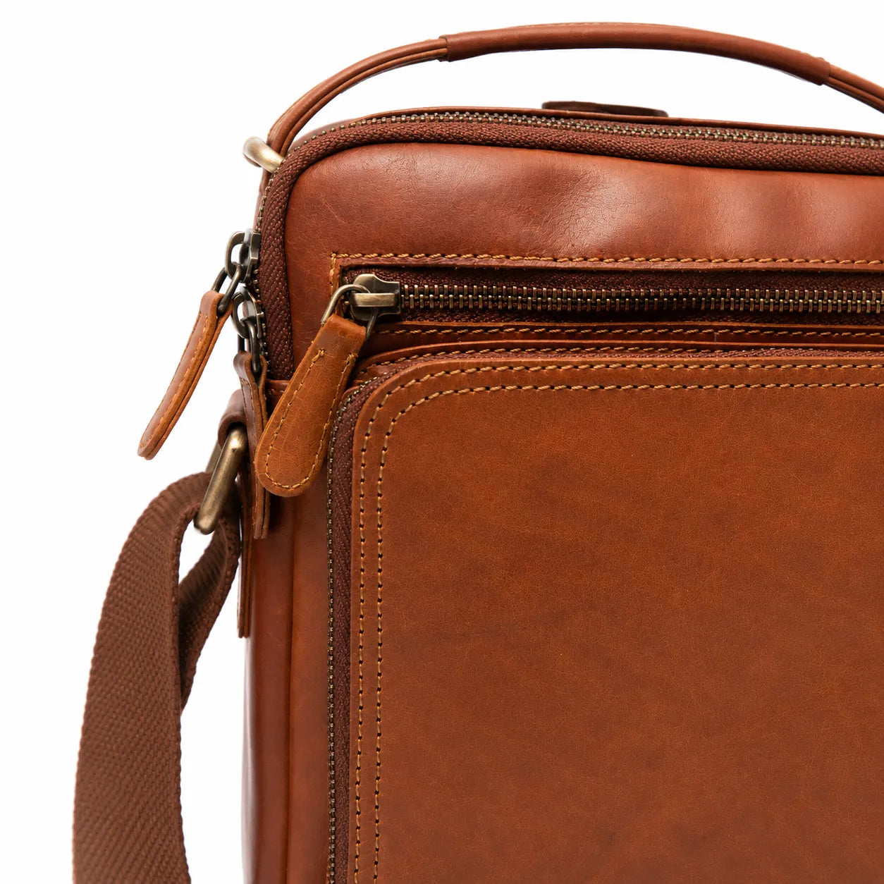 Leather Messenger Bag - Full Grain Leather Sling Bag -Leather Bag for Men / Women - Vintage Oil Leather Messenger Brown Bag- Oxhide Messenger LL10