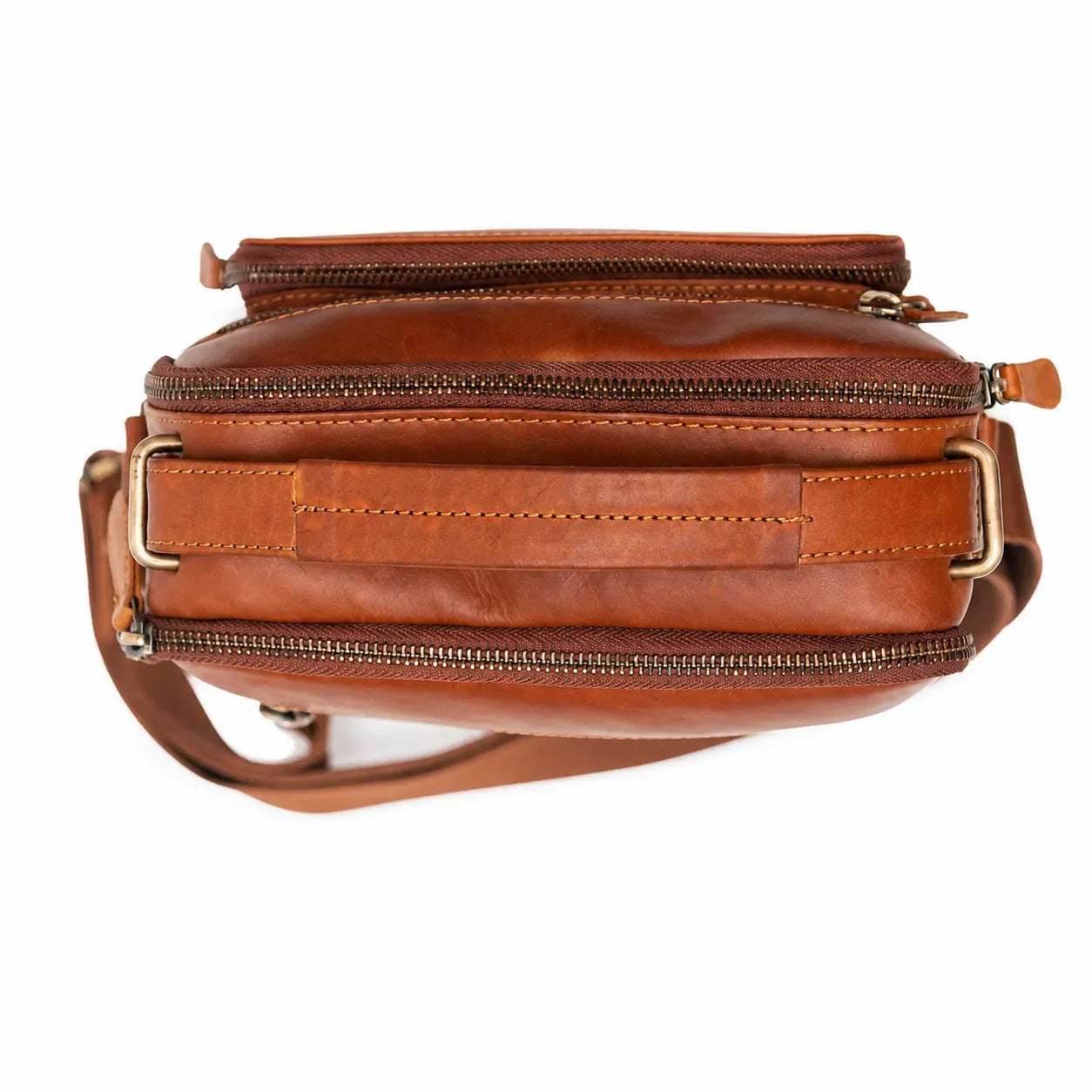 Leather Messenger Bag - Full Grain Leather Sling Bag -Leather Bag for Men / Women - Vintage Oil Leather Messenger Brown Bag- Oxhide Messenger LL10