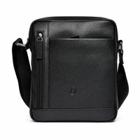 Leather Messenger Bag - Full Grain Leather Sling Bag -Leather Sling Bag for Men Black - Oxhide J0048