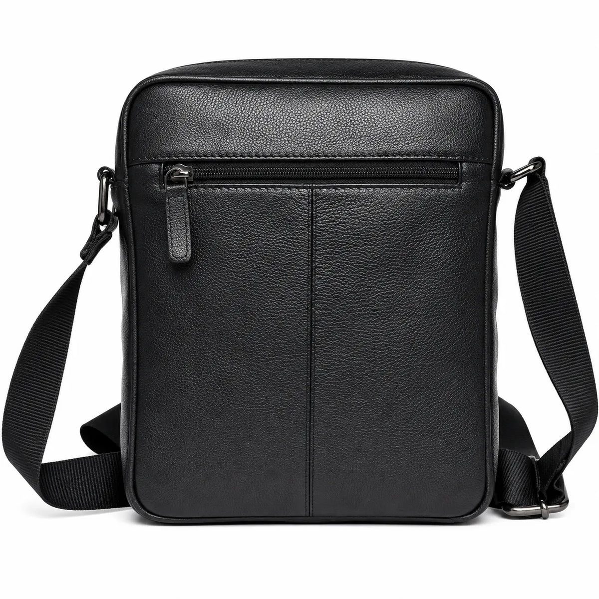 Leather Messenger Bag - Full Grain Leather Sling Bag -Leather Sling Bag for Men Black - Oxhide J0048