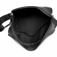 Leather Messenger Bag - Full Grain Leather Sling Bag -Leather Sling Bag for Men Black - Oxhide J0048
