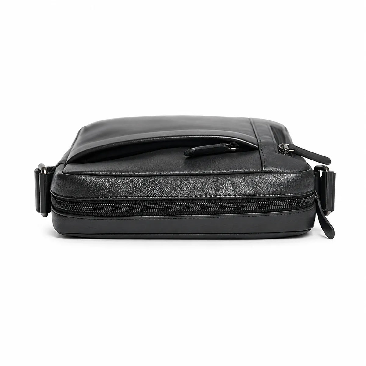 Leather Messenger Bag - Full Grain Leather Sling Bag -Leather Sling Bag for Men Black - Oxhide J0048