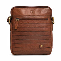 Leather Messenger Bag - Full Grain Leather Sling Bag -Leather Sling Bag for Men Brown  - Oxhide J0050