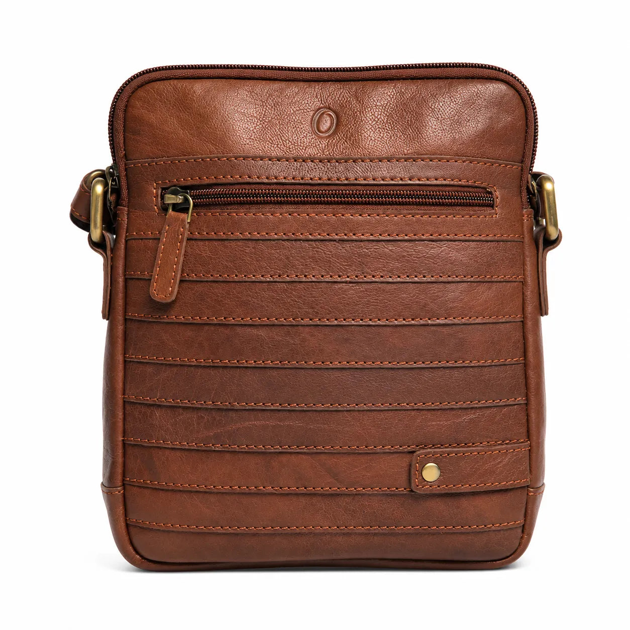 Leather Messenger Bag - Full Grain Leather Sling Bag -Leather Sling Bag for Men Brown  - Oxhide J0050
