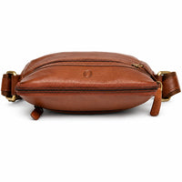 Leather Messenger Bag - Full Grain Leather Sling Bag -Leather Sling Bag for Men Brown  - Oxhide J0050