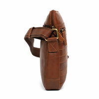 Leather Messenger Bag - Full Grain Leather Sling Bag -Leather Sling Bag for Men Brown  - Oxhide J0050