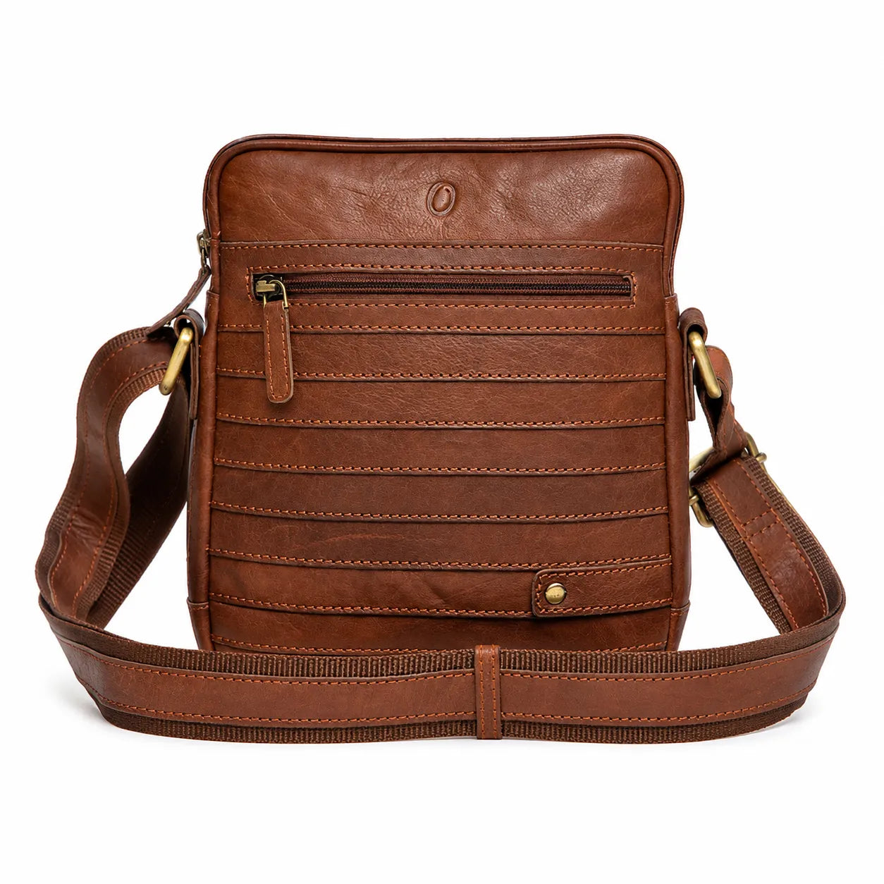 Leather Messenger Bag - Full Grain Leather Sling Bag -Leather Sling Bag for Men Brown  - Oxhide J0050