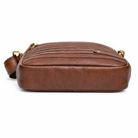 Leather Messenger Bag - Full Grain Leather Sling Bag -Leather Sling Bag for Men Brown  - Oxhide J0050
