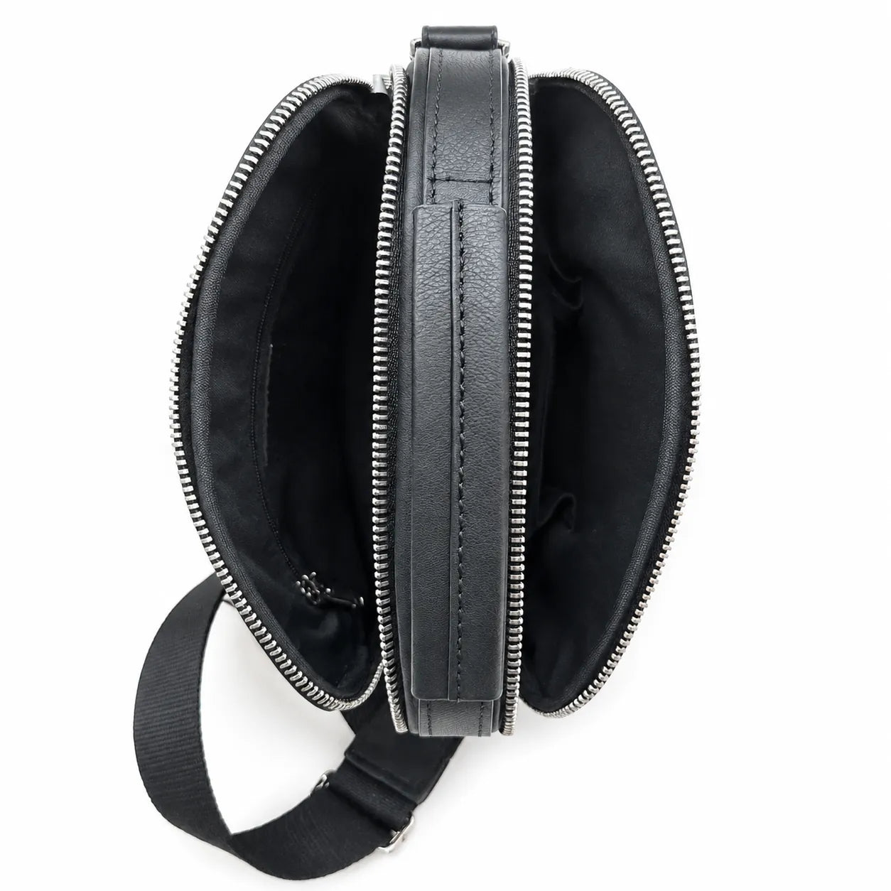 Leather Messenger Bag - Full Grain Leather Sling Bag - Vintage Leather Messenger Black Bag- Oxhide J0072 Black