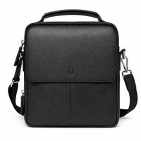Leather Messenger Bag - Full Grain Leather Sling Bag - Vintage Leather Messenger Black Bag- Oxhide J0072 Black