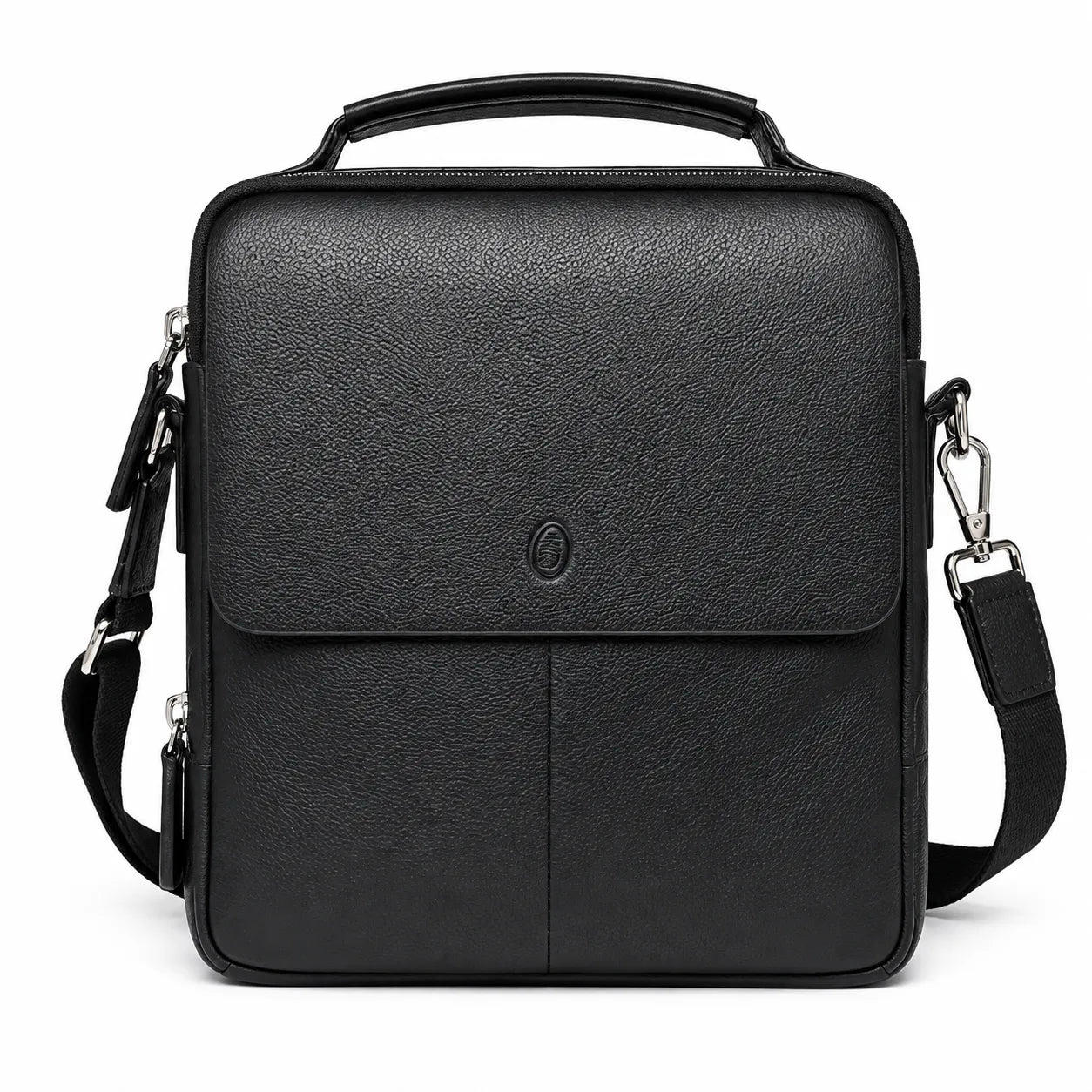 Leather Messenger Bag - Full Grain Leather Sling Bag - Vintage Leather Messenger Black Bag- Oxhide J0072 Black