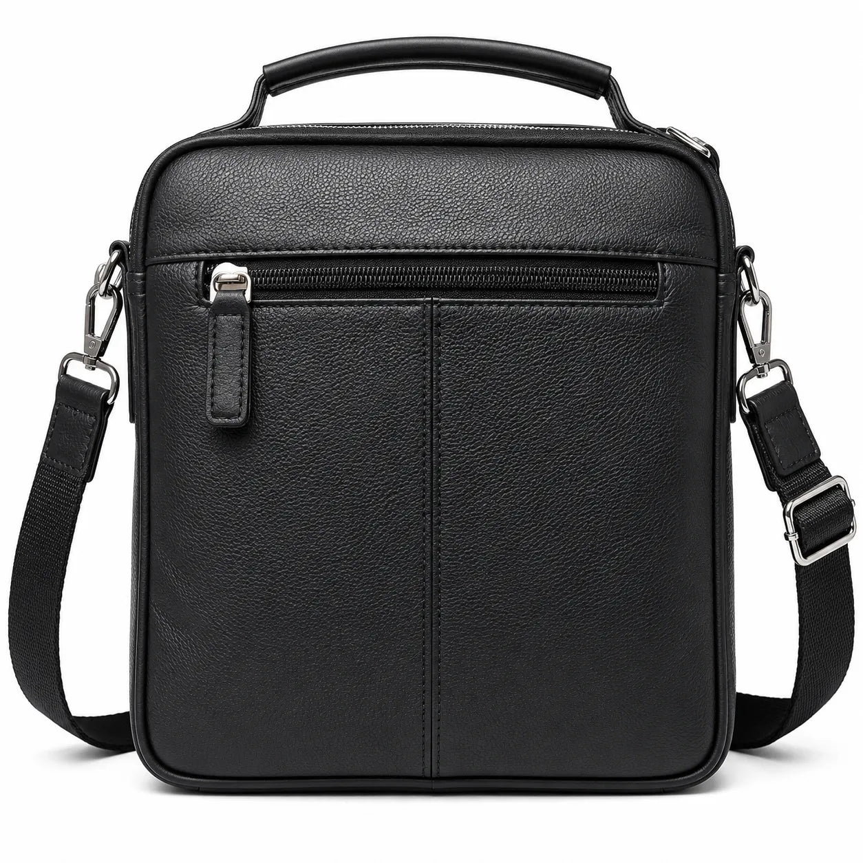 Leather Messenger Bag - Full Grain Leather Sling Bag - Vintage Leather Messenger Black Bag- Oxhide J0072 Black